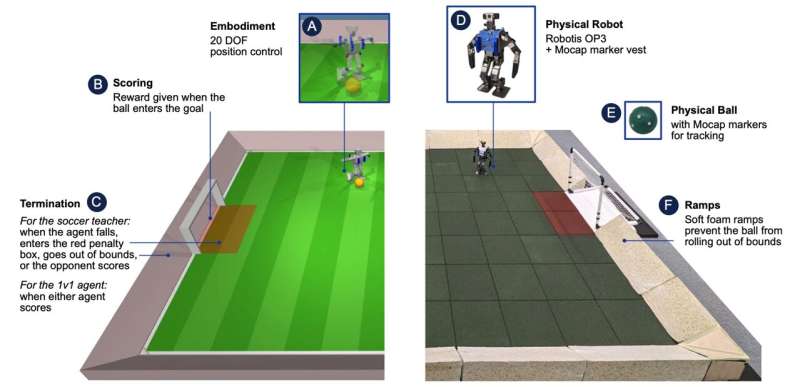 Tiny AI-trained robots demonstrate remarkable soccer skills